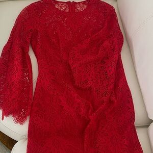 Elegant Red Lace Dress
